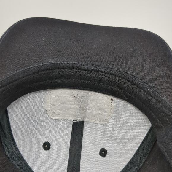 Arcadian Outfitters Snapback Cap Black One Size Adjustable Patched Vented Holes - Picture 8 of 9